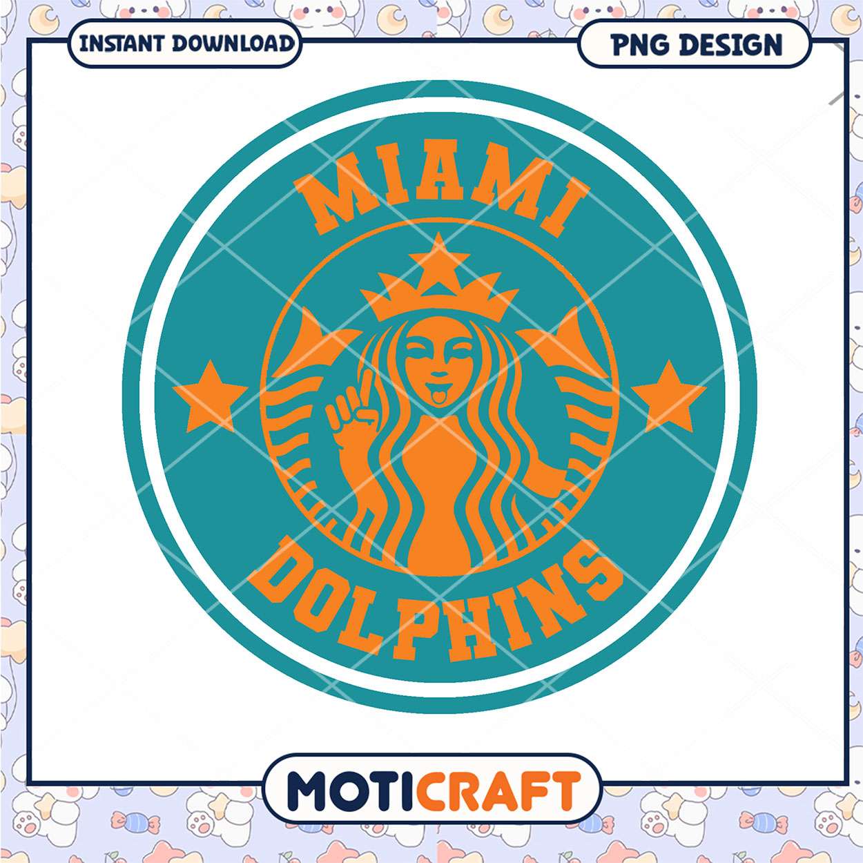 Miami Dolphins Starbucks PNG Design Miami Dolphins Starbucks PNG Design