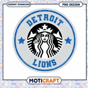 Detroit Lions Starbucks PNG Design