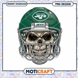 NY Jets Skull Helmet PNG Design