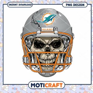Miami Dolphins Skull Helmet PNG