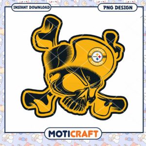 Pittsburgh Steelers Skull PNG Design