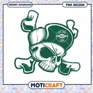 NY Jets Skull PNG Design Instant Download