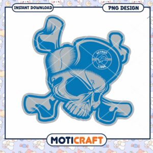 Detroit Lions Skull PNG Design
