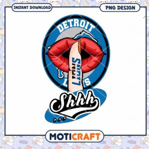 Detroit Lions Shhh Lips PNG Design Detroit Lions Shhh Lips PNG Design