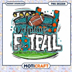 Dolphins Football PNG Sublimation Dolphins Football PNG Sublimation