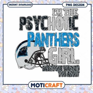 Carolina Panthers Girl PNG Sublimation Design