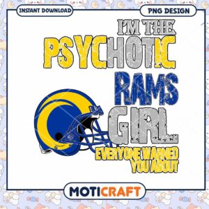 Rams Girl PNG Psychotic Rams Fan Design