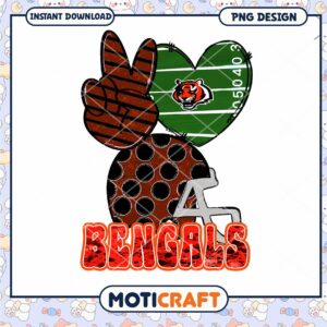 Bengals Peace Sign PNG Sublimation