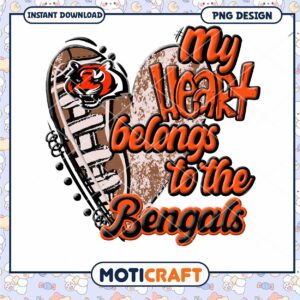 Bengals Heart PNG Sublimation Design