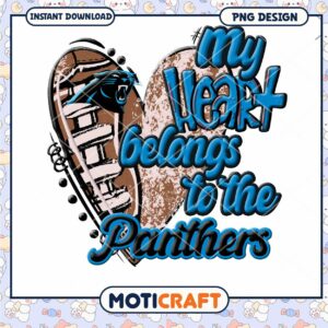 Carolina Panthers Heart PNG Sublimation