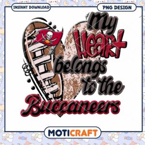 Buccaneers Heart PNG Sublimation