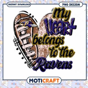Ravens Heart PNG Sublimation Design