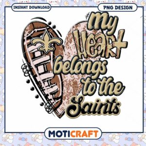 Saints Heart PNG Sublimation Design