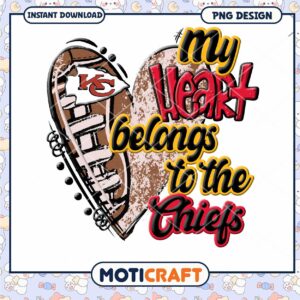 Kansas City Chiefs Heart PNG Sublimation