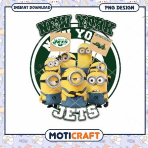 Minions NY Jets PNG Sublimation Design