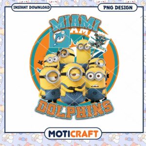 Minions Miami Dolphins PNG Design