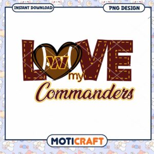 Love My Commanders PNG Football Design