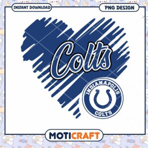 Indianapolis Colts Heart PNG Design Instant Download