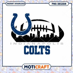 Indy Colts Football PNG Design Instant Download