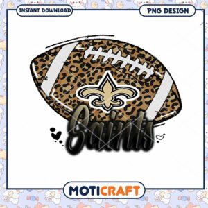 Leopard Print Saints Football PNG