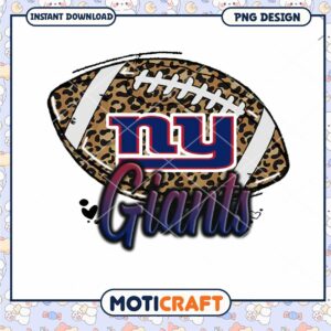 NY Giants Leopard Football PNG