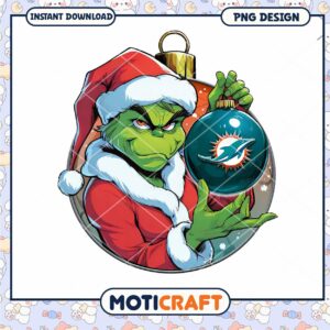 Grinch Miami Dolphins Christmas PNG