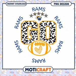 Rams Go Leopard Print PNG Design