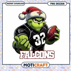 Grinch Falcons Football PNG Design