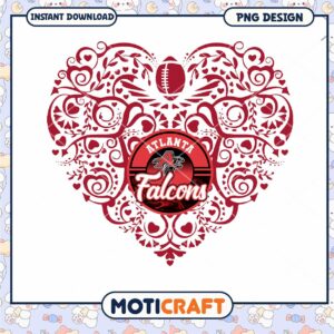 Atlanta Falcons Heart PNG Design