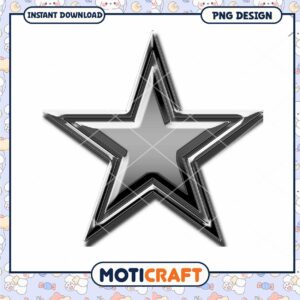 Silver Star PNG Instant Download