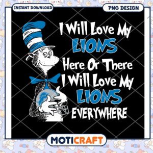 Cat in Hat Lions PNG Design