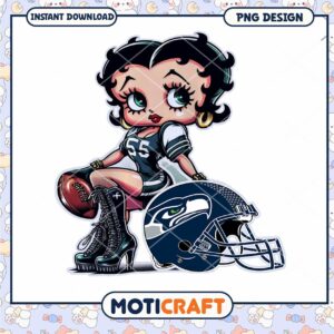 Option 1 (Focus on character) Betty Boop Seahawks PNG Football Girl