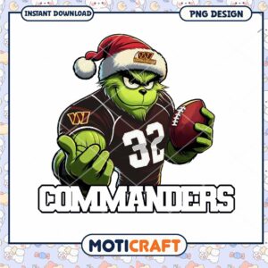 Grinch Commanders Football PNG Design Grinch Commanders Football PNG Design