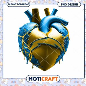 Chargers Heart PNG Sublimation Design Chargers Heart PNG Sublimation Design
