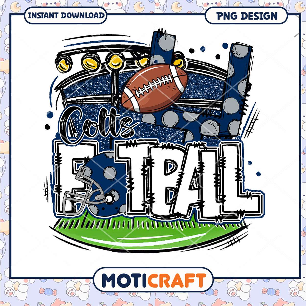 Colts Football PNG Design Instant Download Colts Football PNG Design Instant Download