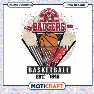 Wisconsin Badgers Basketball PNG Design for Instant Download