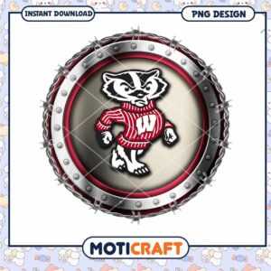 Wisconsin Badger Mascot PNG Design Instant Download Clipart
