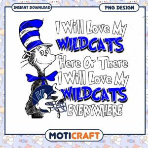 Wildcats Love Cat in a Hat PNG Design for Fans Fun