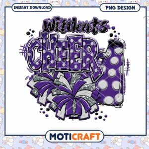 Wildcats Cheer PNG Design for Instant Download Decor