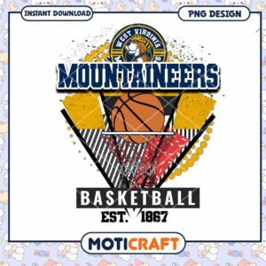 West Virginia Mountaineers Basketball PNG Instant Download