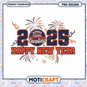 Virginia Cavaliers Happy New Year 2025 PNG Design Download