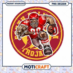 Vintage Football Player PNG Design for Instant Download