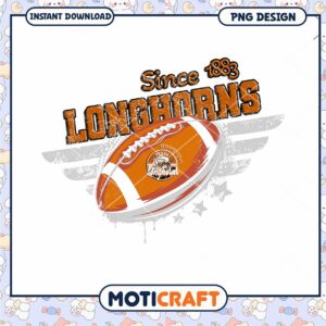 Vintage Longhorns Football Design Since 1883 PNG Art