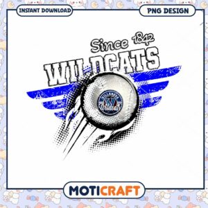 Villanova Wildcats Retro Sports PNG Design Download