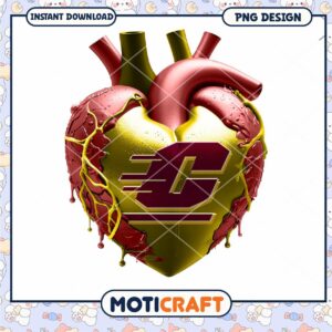 Vibrant Heart Design with Custom Logo PNG Download