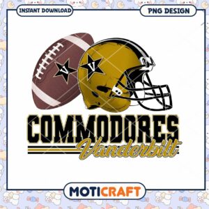 Vanderbilt Commodores Football Helmet and Ball PNG Art