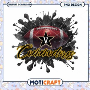 Vanderbilt Commodores Football Splash PNG Design Download