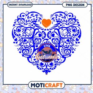UTSA Roadrunners Heart PNG Design for Instant Download