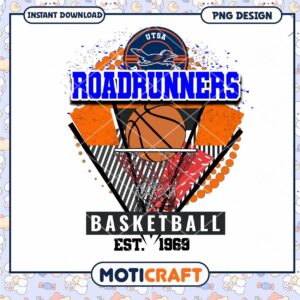 UTSA Roadrunners Basketball PNG Instant Download Design