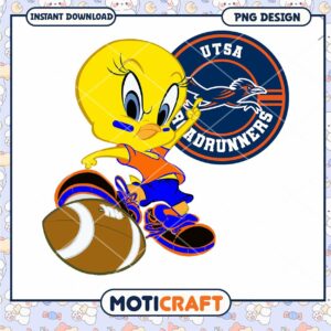 UTSA Branded Cartoon Football PNG Design Downloadable Art